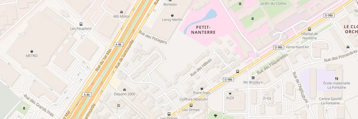 Plan du 132 Rue des Potagers à Nanterre