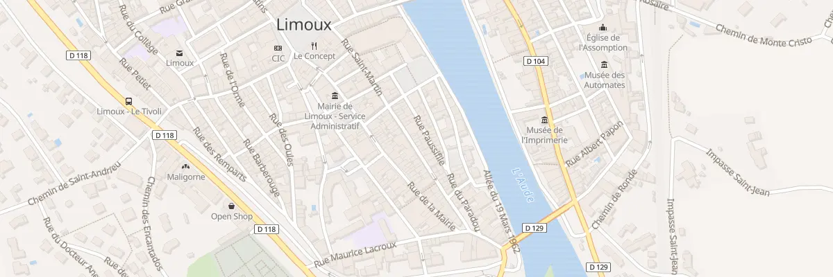 Plan du 50 Rue Saint-Martin à Limoux