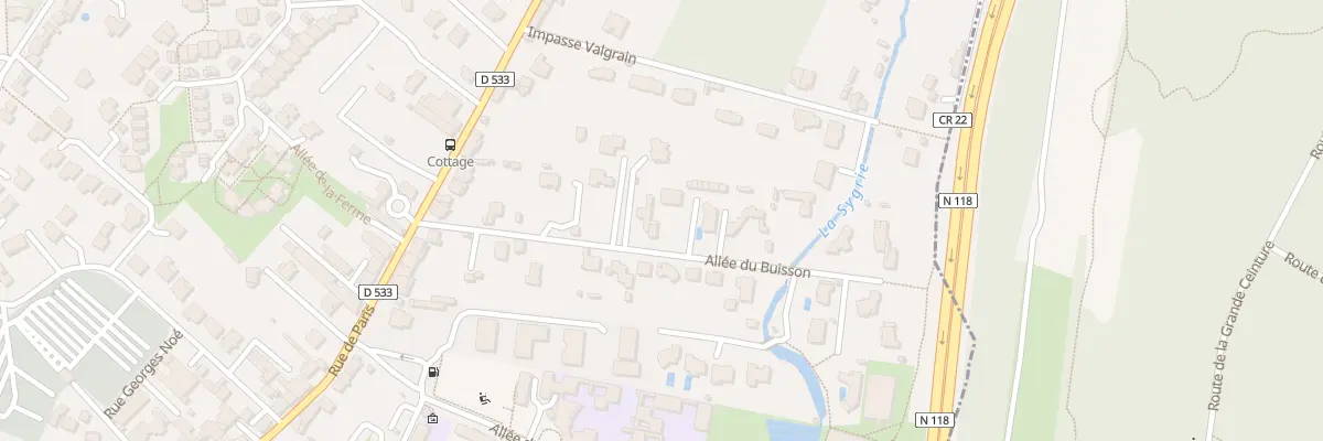 Plan du 13B All du Buisson à Bièvres