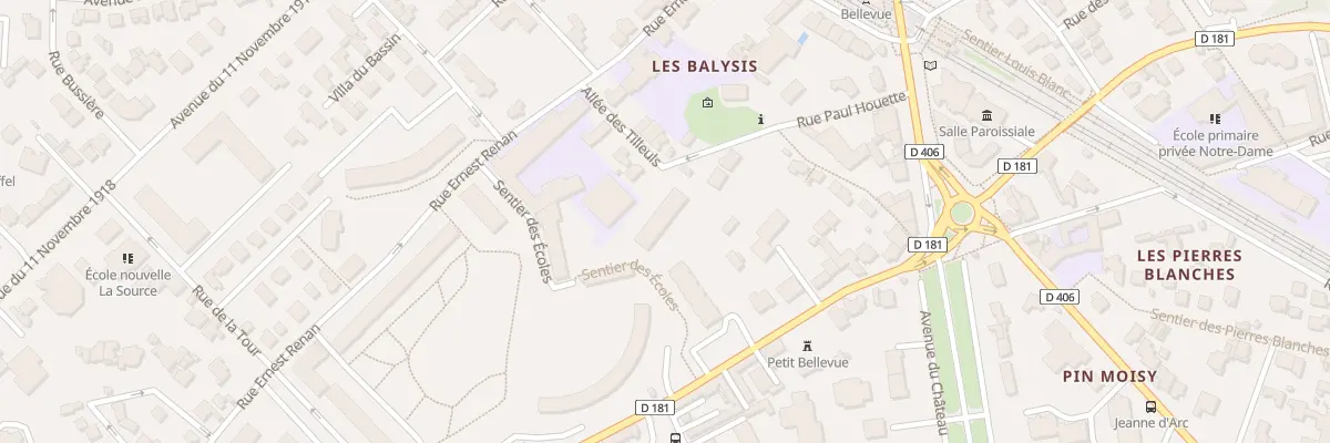 Plan du 8B All des Tilleuls à Meudon