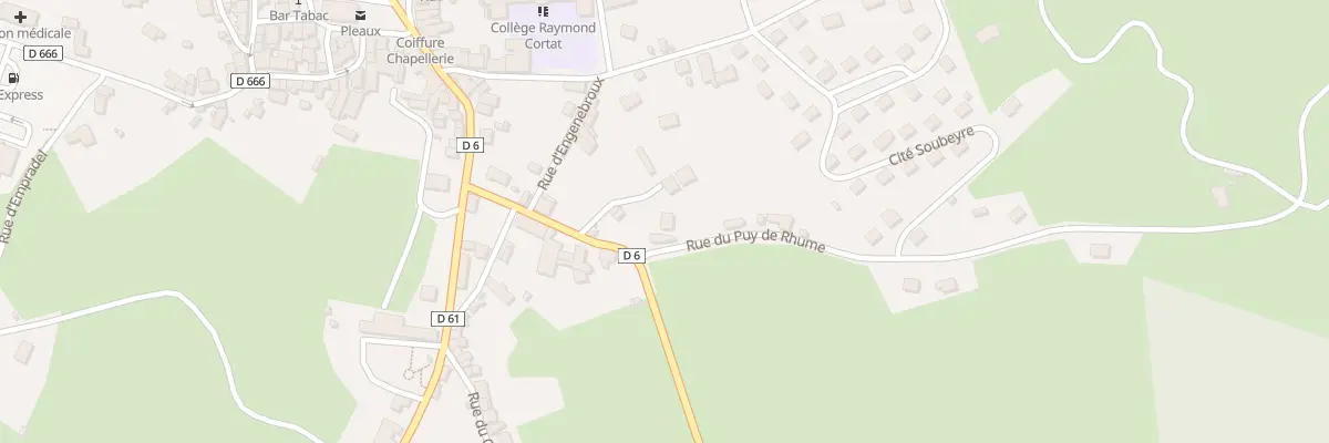 Plan du 7 Rue du Puy de Rume à Pleaux