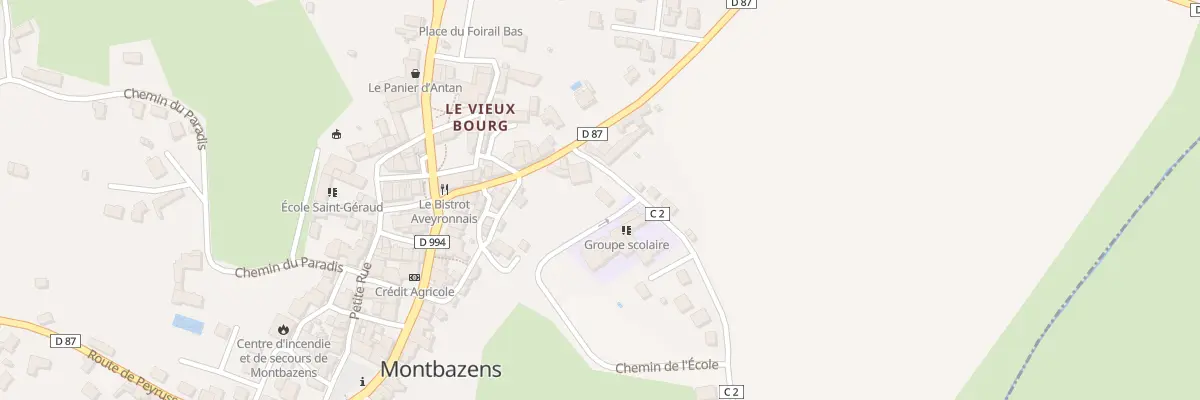 Plan du 2 Rte de Sangayrac à Montbazens