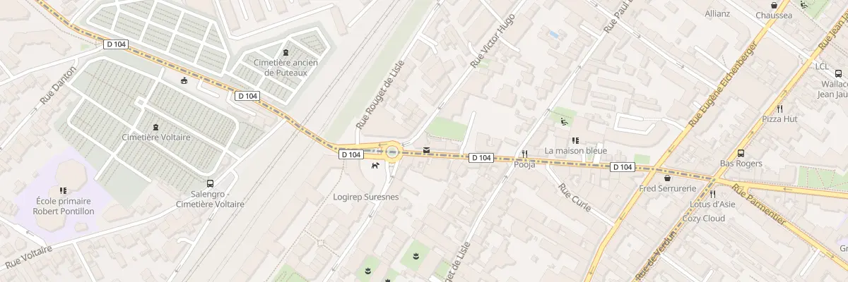 Plan du 2 Rue Victor Hugo à Puteaux