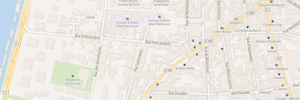 Plan du 13 Rue Anna Jacquin à Boulogne-Billancourt