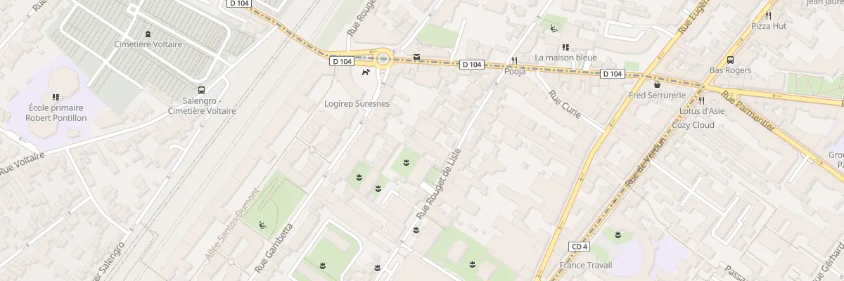 Plan du 77 Rue Rouget de l’Isle à Suresnes