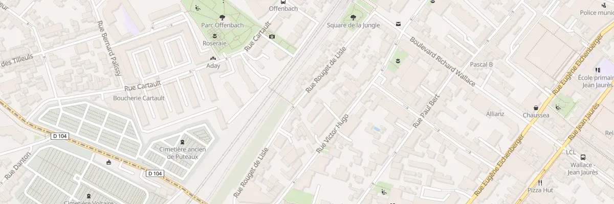 Plan du 38 Rue Rouget de Lisle à Puteaux