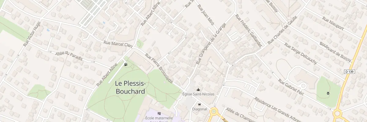 Plan du 9 Rue Grangeret de la Grange au Plessis-Bouchard