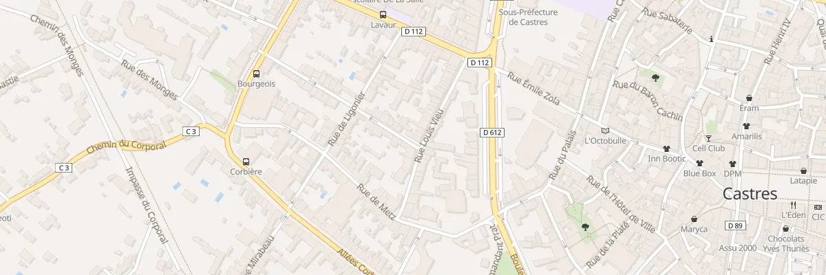 Plan du 2 Rue du Trésor à Castres