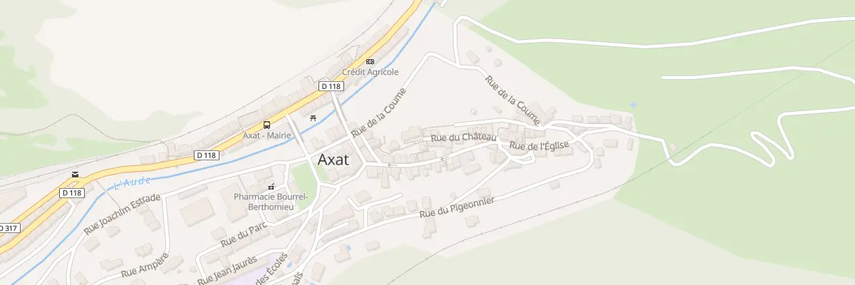 Plan du 2 Tra de l’Eglise à Axat