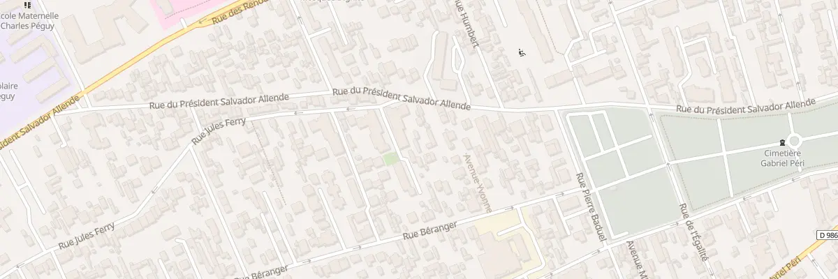 Plan du 45 Rue du Pdt Salvador Allende à Colombes