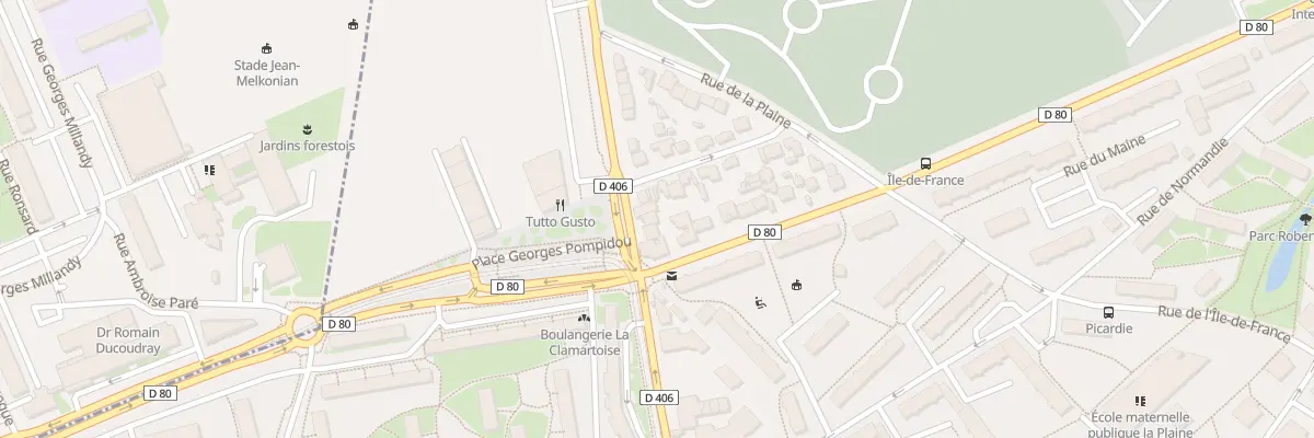 Plan du 74 Rte du Pavé Blanc à Clamart
