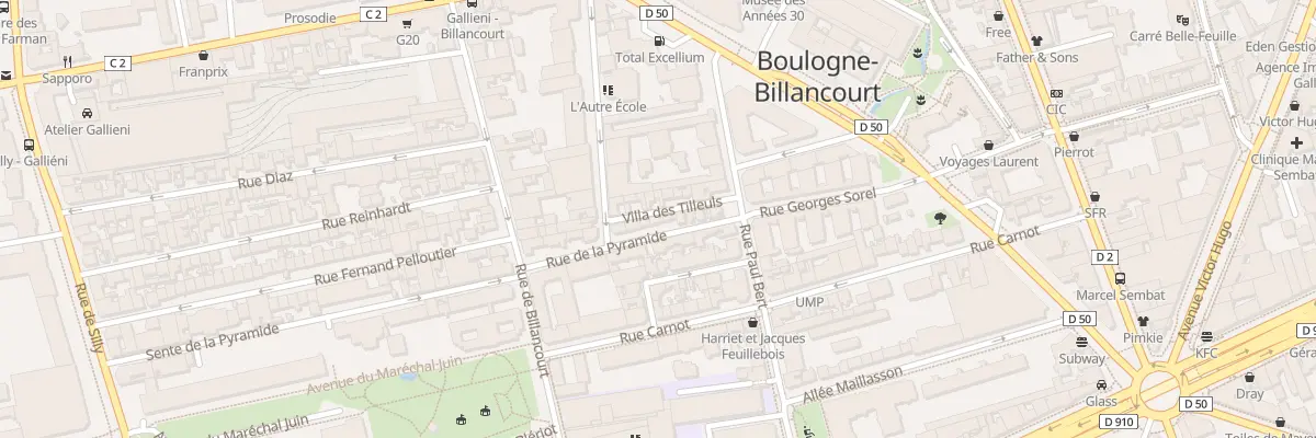 Plan du 15 Rue de la Pyramide à Boulogne-Billancourt
