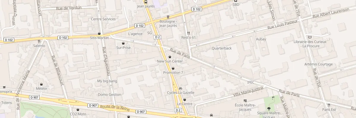 Plan du 95B Rue de Paris à Boulogne-Billancourt