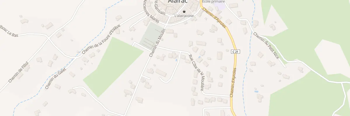 Plan du 18 Rue Côte de la Mouliere à Alairac