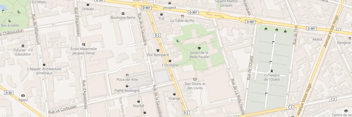 Plan du 93 Bd Jean Jaurès à Boulogne-Billancourt