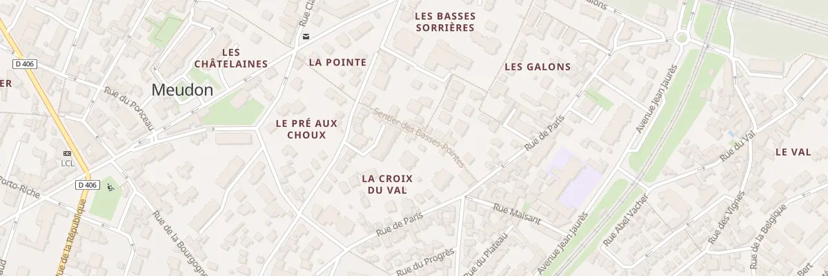 Plan du 5B Sen des Basses Pointes à Meudon