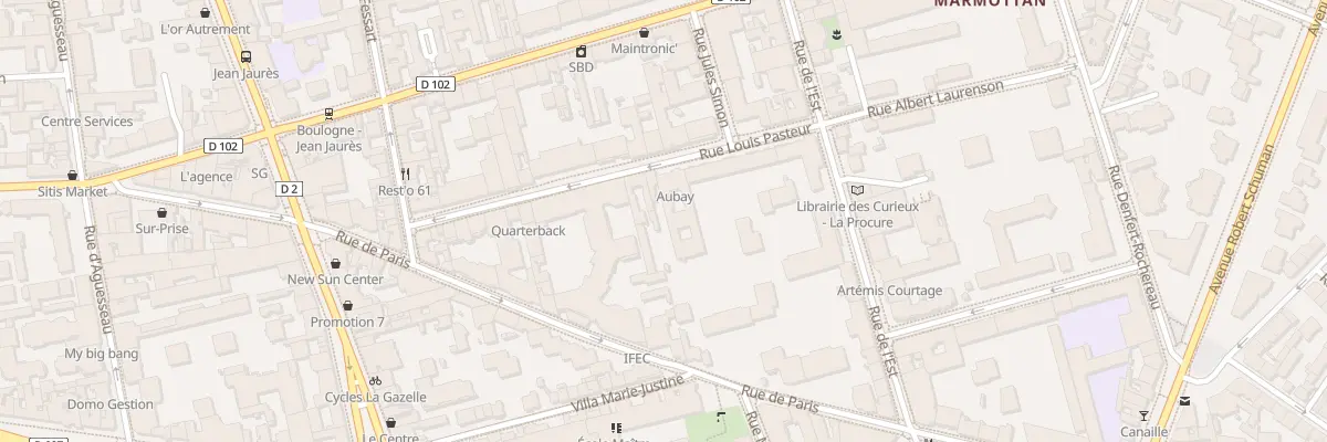 Plan du 15 Rue Louis Pasteur à Boulogne-Billancourt