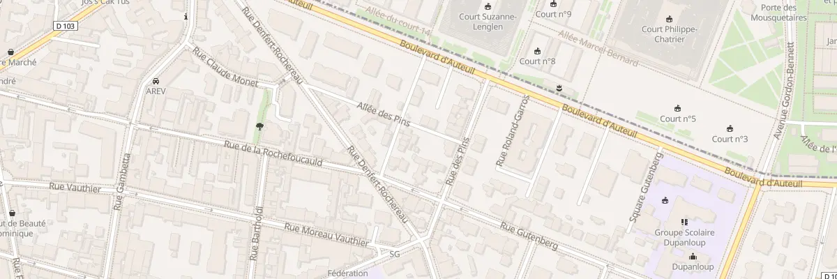 Plan du 3 All des Pins à Boulogne-Billancourt