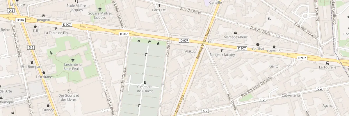 Plan du 16 Rue de l’Est à Boulogne-Billancourt