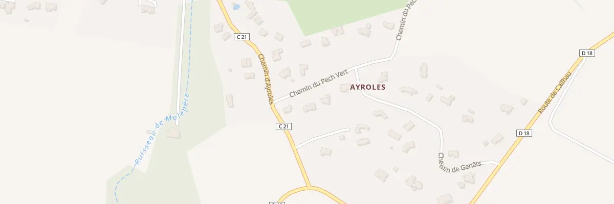 Plan du 5158 Ayroles à Alairac