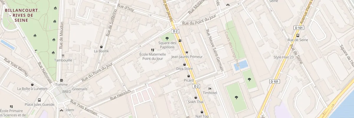 Plan du 250B Bd Jean Jaurès à Boulogne-Billancourt