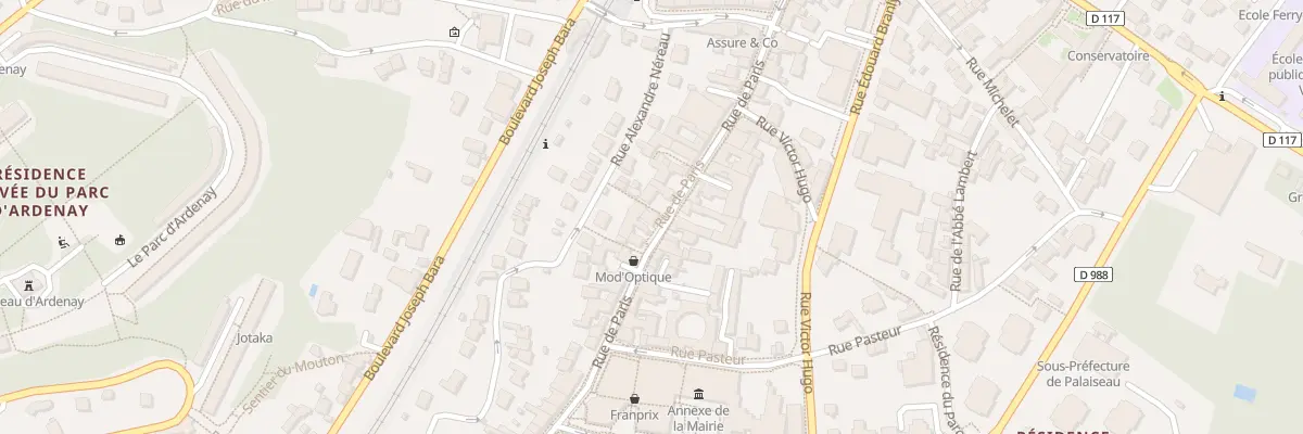 Plan de la Rue de Paris à Palaiseau