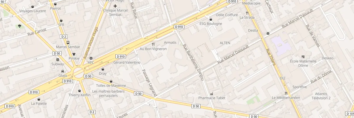 Plan du 18 Rue Barthélémy Danjou à Boulogne-Billancourt