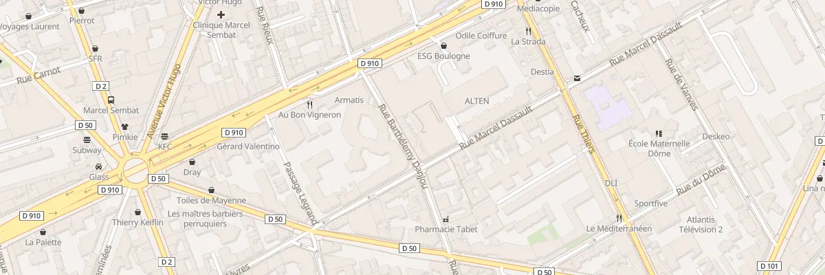 Plan du 11 Rue Barthélémy Danjou à Boulogne-Billancourt