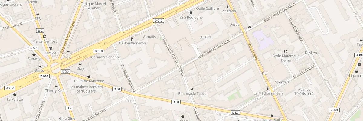 Plan du 15 Rue Barthélémy Danjou à Boulogne-Billancourt