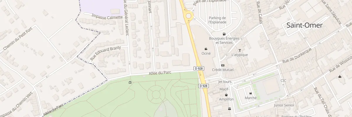 Plan du 2 All du Parc à Saint-Omer