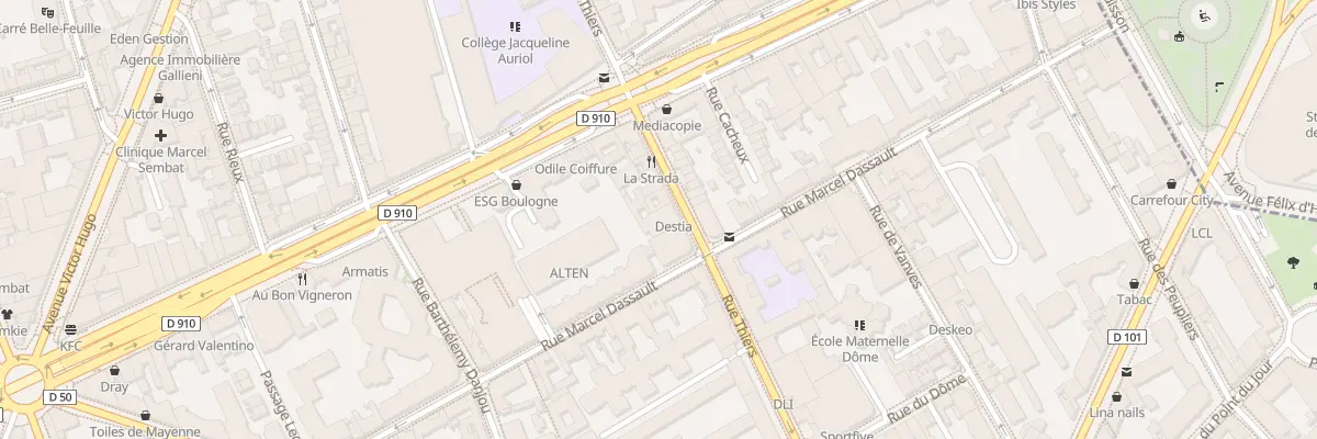 Plan du 80 Rue Thiers à Boulogne-Billancourt