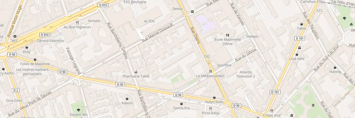 Plan du 94 Rue Thiers à Boulogne-Billancourt