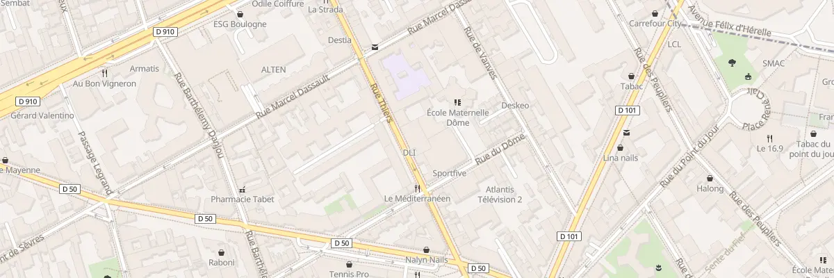 Plan du 93 Rue Thiers à Boulogne-Billancourt