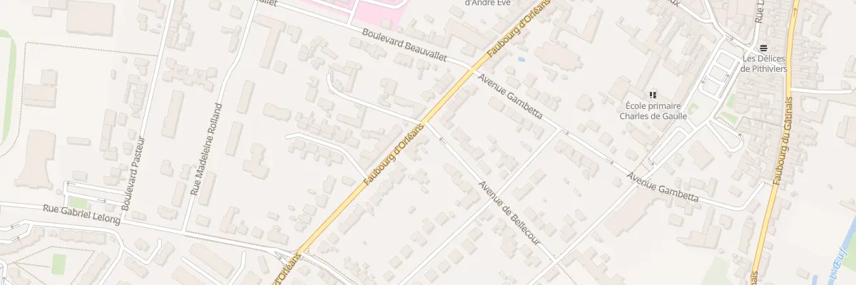Plan du 55 Fg d’Orléans à Pithiviers