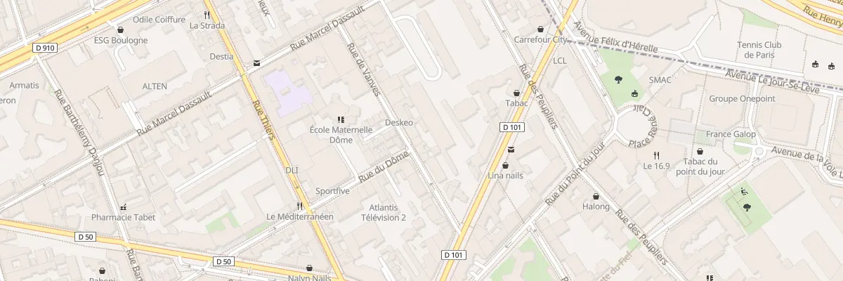 Plan du 21 Rue de Vanves à Boulogne-Billancourt