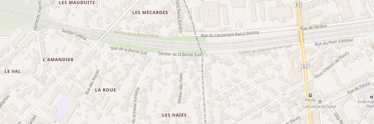 Plan du 1B Sen des Haies à Meudon