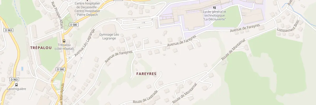 Plan du 24 Av de Fareyres à Decazeville