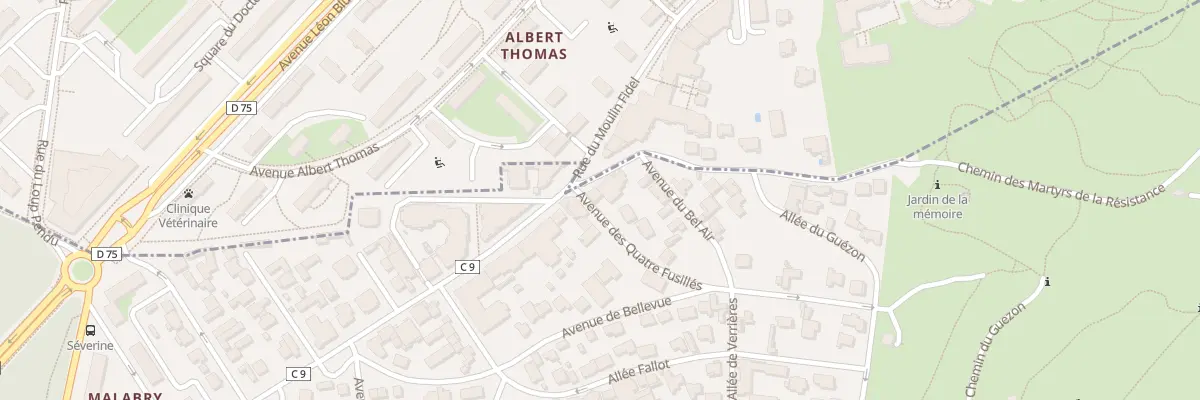 Plan du 1 Av des 4 Fusillés à Châtenay-Malabry