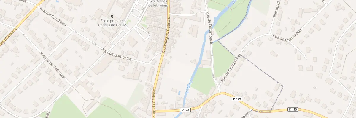 Plan du 65 Fg Gatinais à Pithiviers