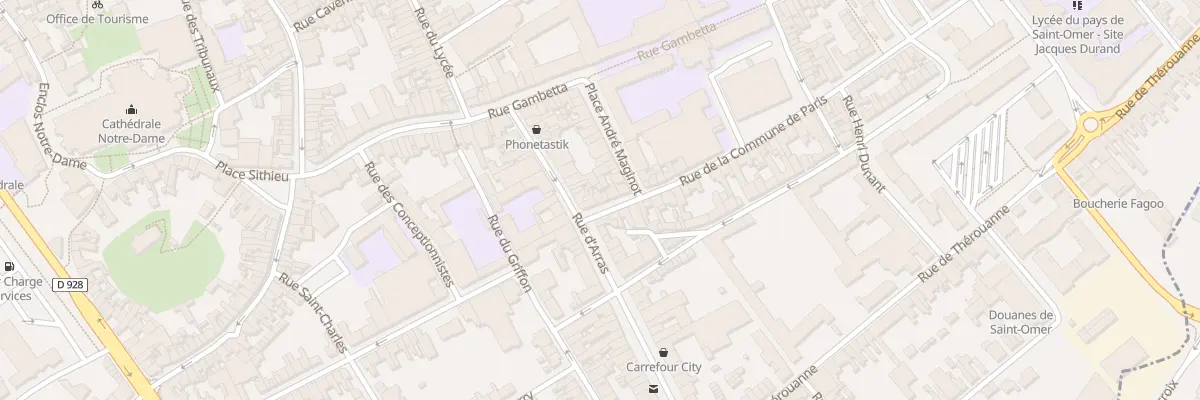 Plan du 2 Rue de la Commune de Paris à Saint-Omer
