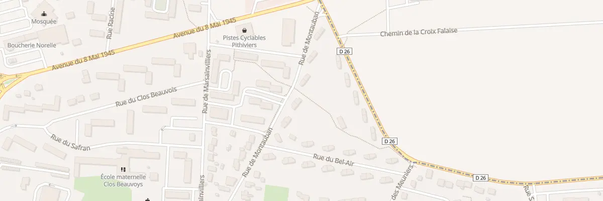 Plan du 20 Rue de Montauban à Pithiviers