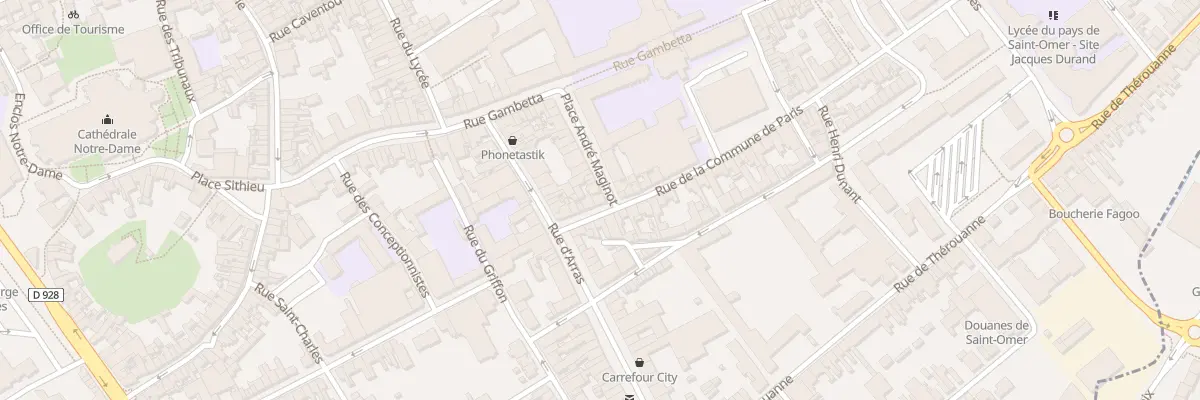 Plan du 8 Rue de la Commune de Paris à Saint-Omer