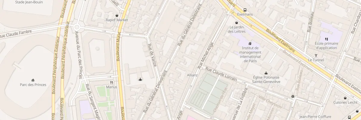 Plan du 25 Rue du Général Delestraint à Paris 16e Arrondissement