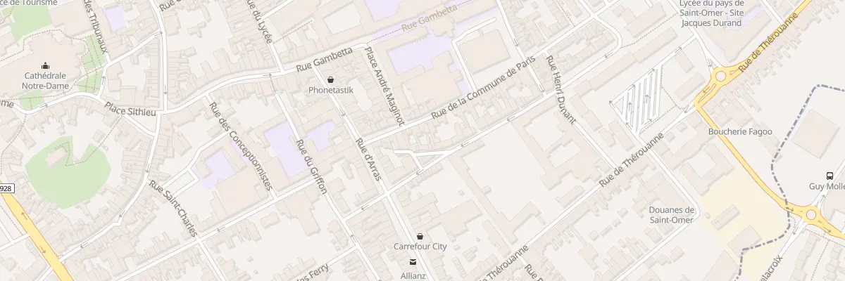 Plan du 11 Rue de la Commune de Paris à Saint-Omer
