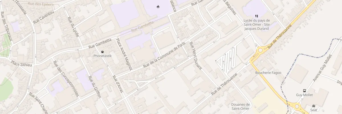 Plan du 33 Rue de la Commune de Paris à Saint-Omer