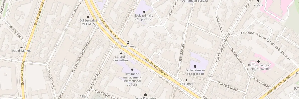 Plan du 68 Bd Exelmans à Paris 16e Arrondissement