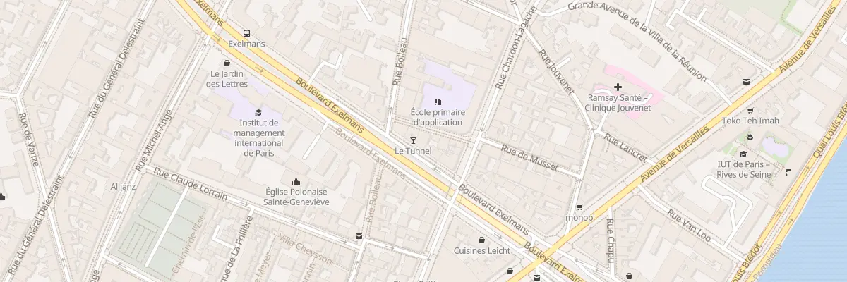 Plan du 46 Bd Exelmans à Paris 16e Arrondissement