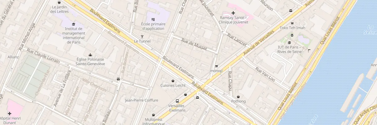 Plan du 30 Bd Exelmans à Paris 16e Arrondissement