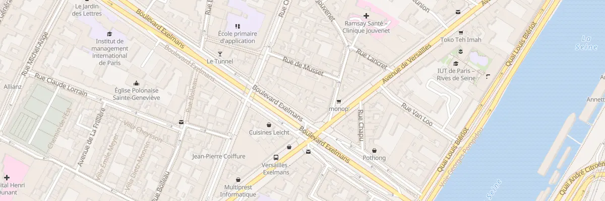Plan du 28 Bd Exelmans à Paris 16e Arrondissement