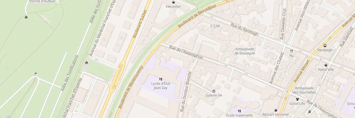 Plan du 89 Rue de l’Assomption à Paris 16e Arrondissement